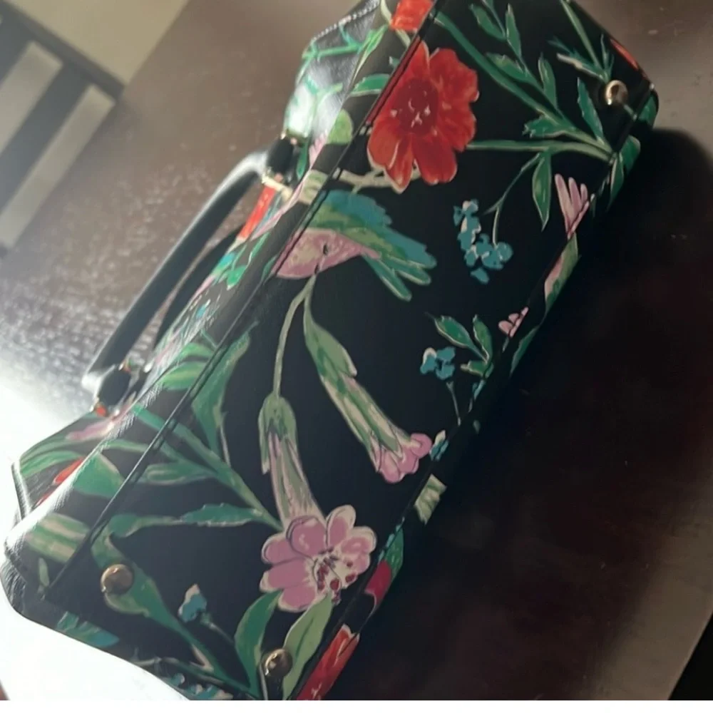 🦜🌺Kate Spade Black Floral Women's Satchel bag & matching backpack